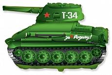 Фольгированный шарик "Танк T-34, Зеленый", 81 с